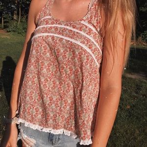 Vintage Style Floral Babydoll Top